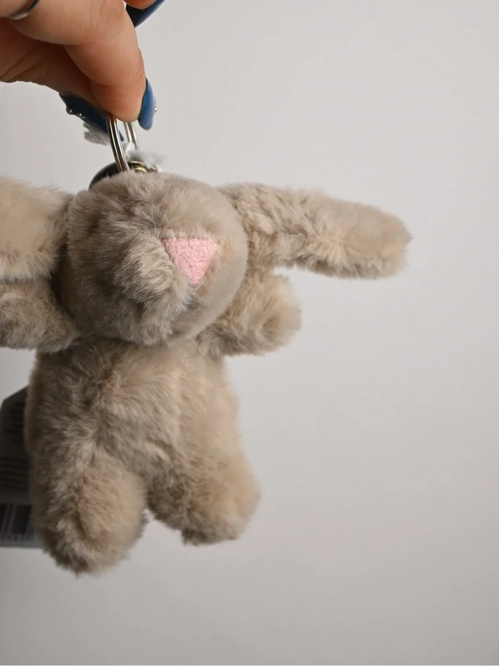 Jellycat Cream Plush Bunny with Pink Ear Accent